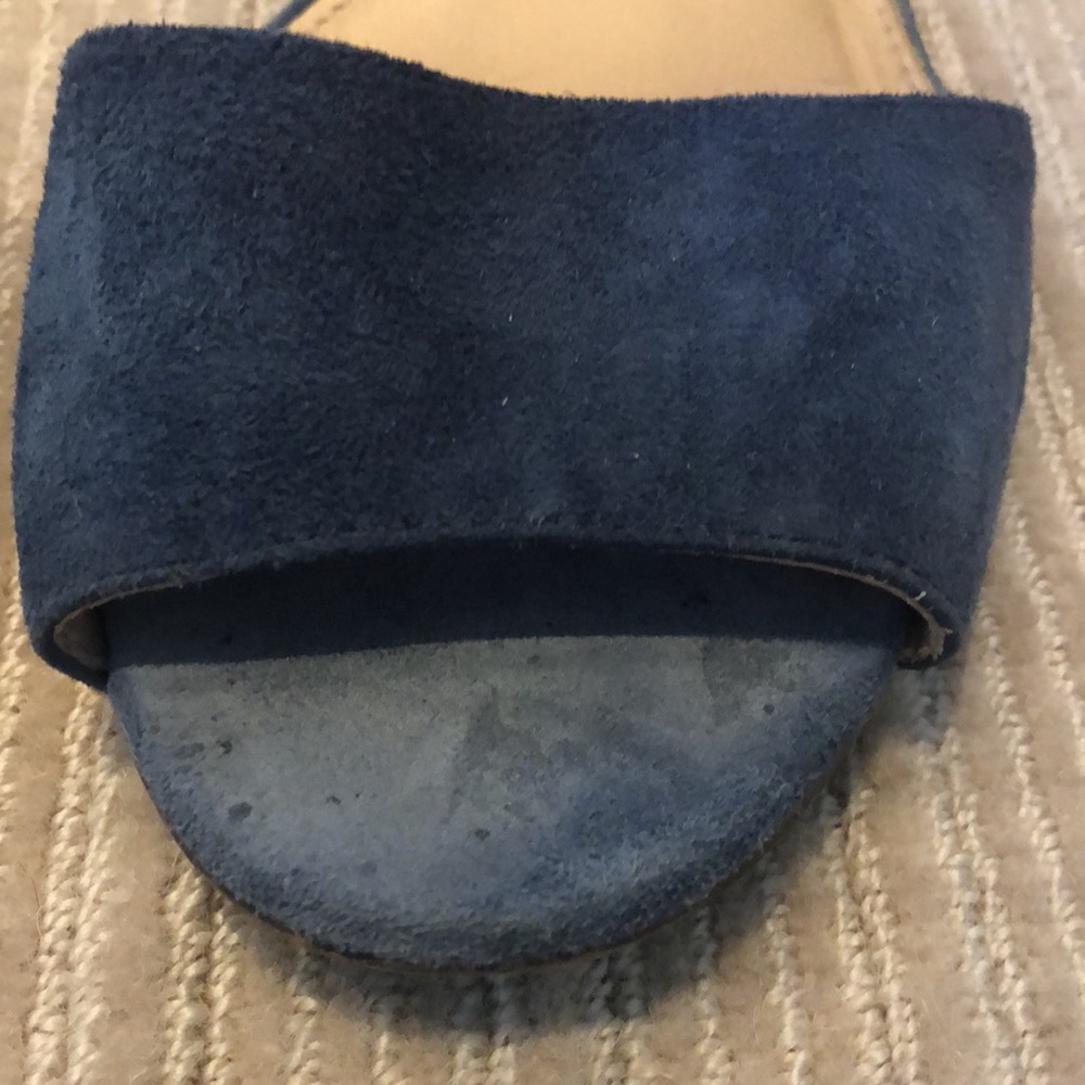 J.Crew “Lillian” Blue Suede Low Wedges 👁